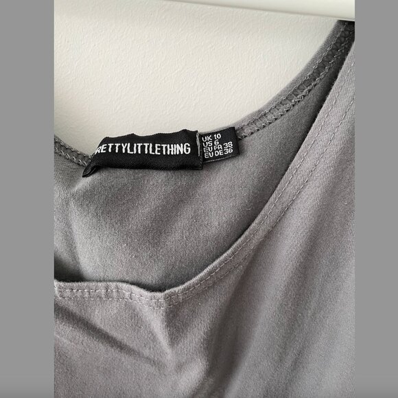 Pretty Little Thing - Grey Tank Bodysuit - Size 6 - Picture 3 of 4